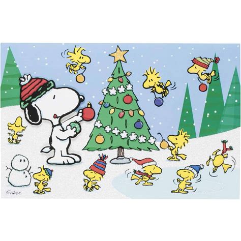 Hallmark Snoopy Decorating Tree Christmas Boxed Cards
