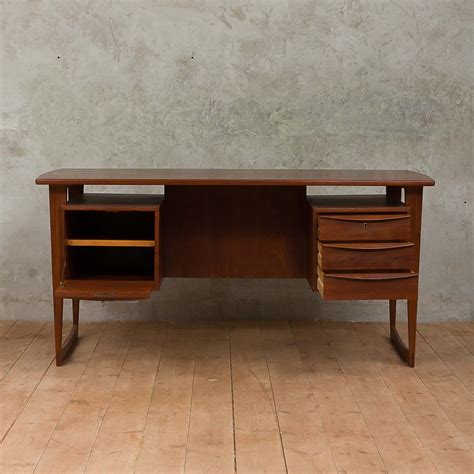 Danish Mid Century Modern Free Standing Executive Desk Future Antiques