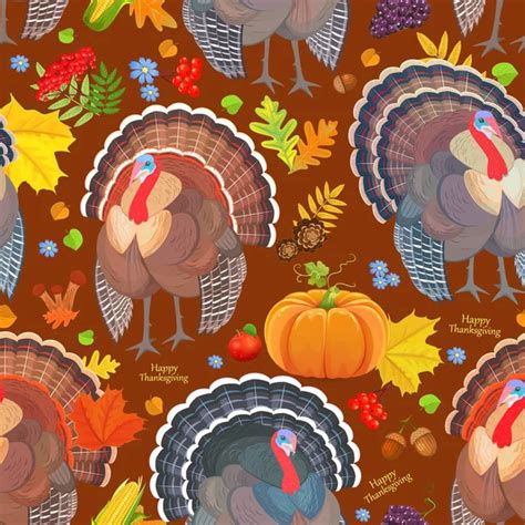 cute thanksgiving wallpaper seamless pattern cute turkeys maple leaves vector cartoon suitable