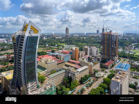 Downtown Skyline From The Top Of The Kicc Tower Nairobi Kenya East