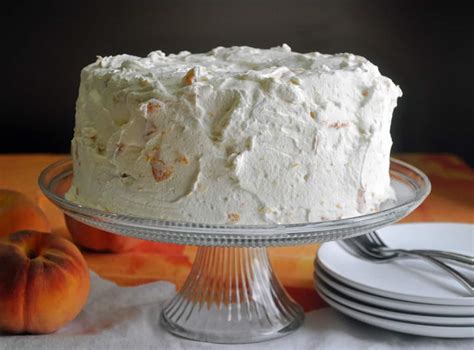 Angel Food Cake Recipe With Peaches And Cream Batter And Dough