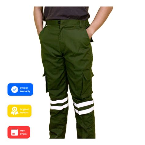 Jual Celana Safety Wearpack Warna Hijau Army Cargo Skotlet K3 Proyek Tambang Pria Wanita Celana