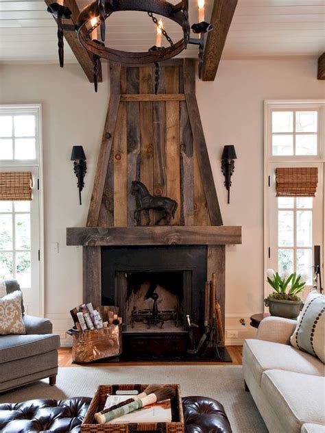 60 Rustic Summer Fireplace Makeover Ideas Wood Fireplace Surrounds