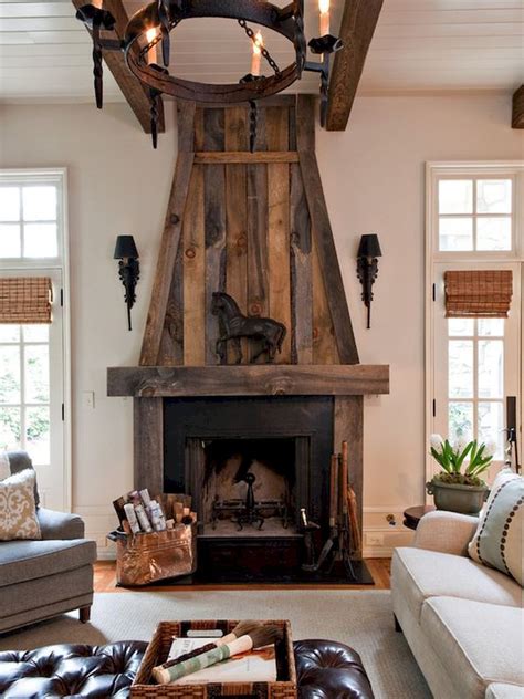 It's amazing how something as simple as an antique barn beam can add so much character and warmth to a living space. 60 Rustic Summer Fireplace Makeover Ideas | Wood fireplace ...