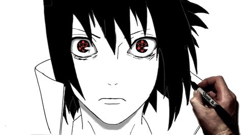 Sasuke Drawing Eyes Contour Sasuke Trying To Vary The Thickness And