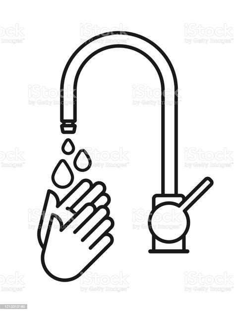 Handen Wassen Handen Wassen Onder De Kraan Het Symbool Van De Overzicht
