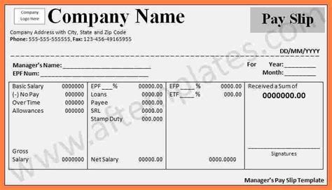 Basic Payslip Template Excel Download Excel Templates