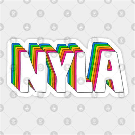Hello My Name Is Nyla Rainbow Name Tag Nyla Sticker Teepublic