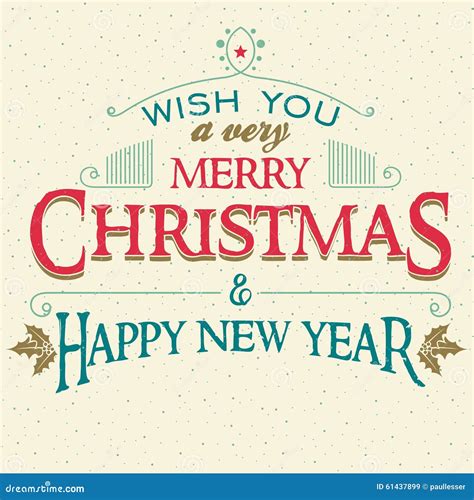 Merry Christmas And New Year Greeting Card Stock Vector Image 61437899