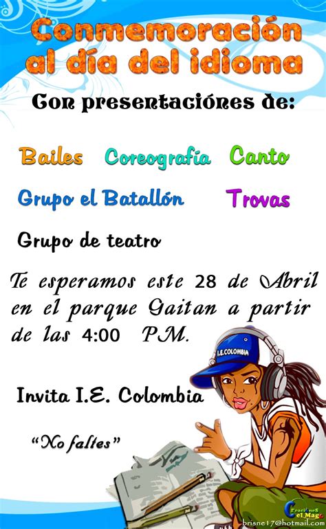 Así como españa llevó al continente su idioma, ésta ha aportado a la lengua española multitud de vocablos de sus distintas lenguas que en una primera etapa correspondían a fenómenos privativos de las regiones americanas, como los. MY SCHOOL: DIA DEL IDIOMA