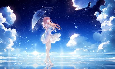 Umbrella Anime Girl Wallpaper Photos Cantik