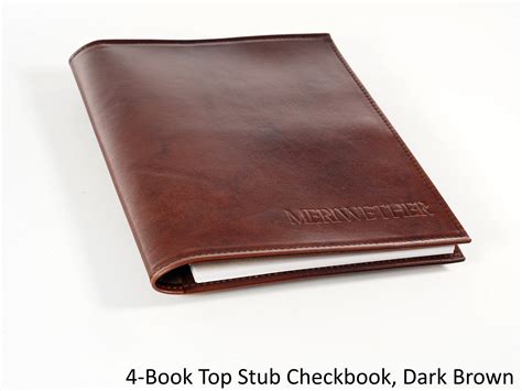 Leather 4 Book Top Stub Checkbook Organizer