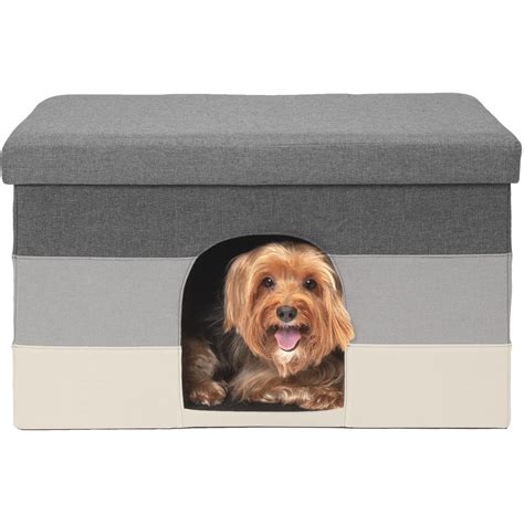 Furhaven Pet Footstool Pet House Ottoman For Dogs And Cats Hygge