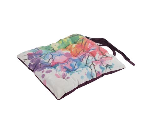 buy abstract printed multicolor chair pad cushion set of 2 16 x16 inch online in india at best