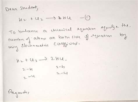 Balance Chemical Equations Hydrogen Chlorine Hydrogen Chloride