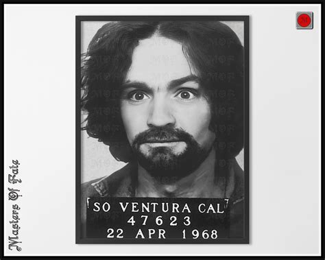 Charles Manson Mugshot Poster True Crime American History - Etsy México
