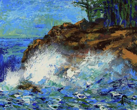 Point Lobos Crashing Waves Painting By Walter Fahmy Fine Art America
