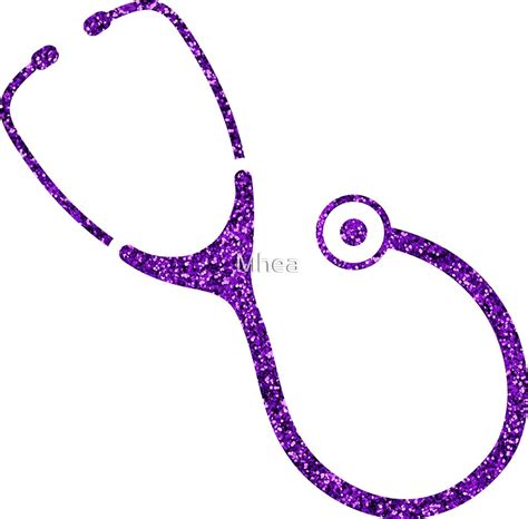 Purple Glitter Stethoscope Logo Sticker Printed Image Stickers By