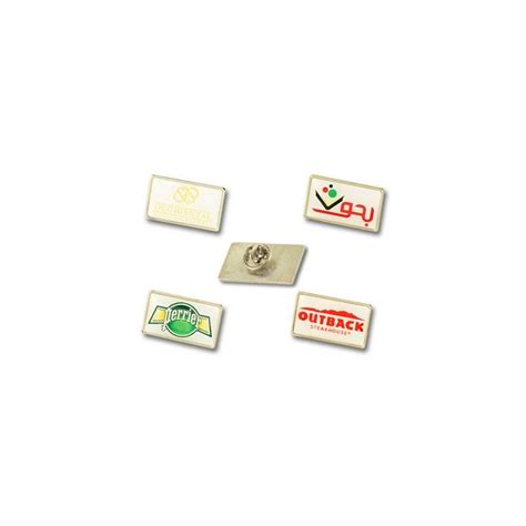 Medium Rectangle Metal Lapel Pins With Doming