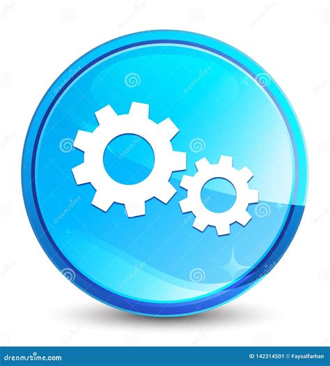 Process Icon Splash Natural Blue Round Button Stock Vector