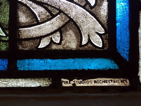Pike Stained Glass Signature On Window In Rochester Ny