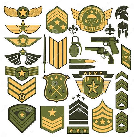 Big Set Of Of Us Army Badges Wings Ranks Patches Complete Military