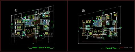 Modern 7 Story Apartment Building Autocad File Free Download