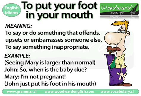 Put Your Foot In Your Mouth Meaning Woodward English