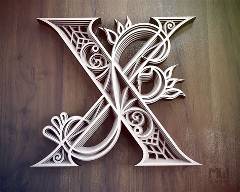 Layered Letter X DXF Alphabet Letter X Wall Art Multilayer | Etsy