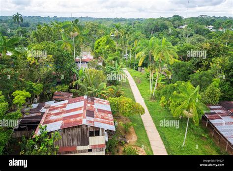View Of The Town Of Puerto Narino Deep In The Amazon Rain Forest In