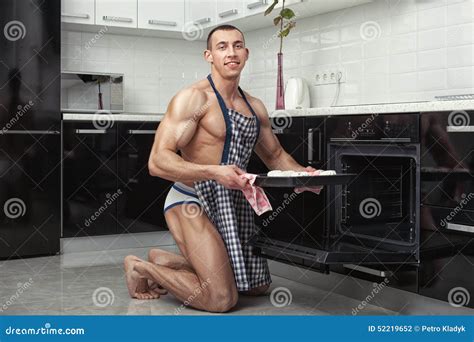 Bodybuilder Preparing In The Kitchen Stock Photo Image 52219652