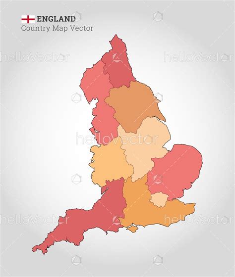 England Colorful Map Vector Illustration Download Graphics And Vectors