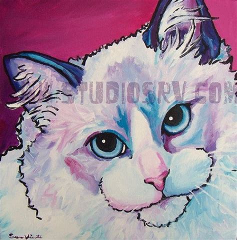 Sale 14x14 Ragdoll Cat Original Painting Free Shipping Etsy