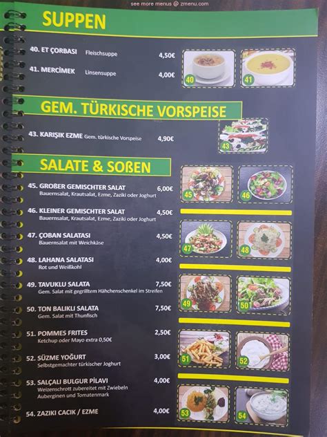 Speisekarte Von Salonu Urfa Kebab Restaurant Hameln