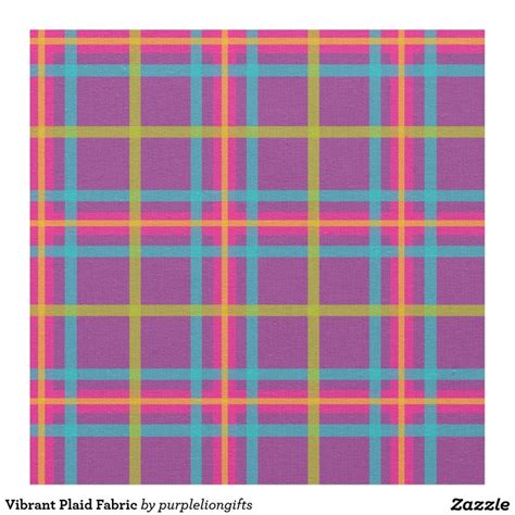 Vibrant Plaid Fabric Plaid Fabric Fabric Purple Fabric
