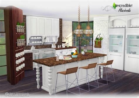 Simcredible Designs Hacienda Kitchen Furmiture • Sims 4 Downloads