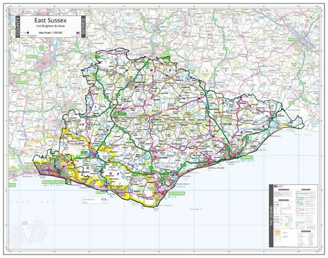 The Map Centre County Map Of East Sussex Mapsherpa