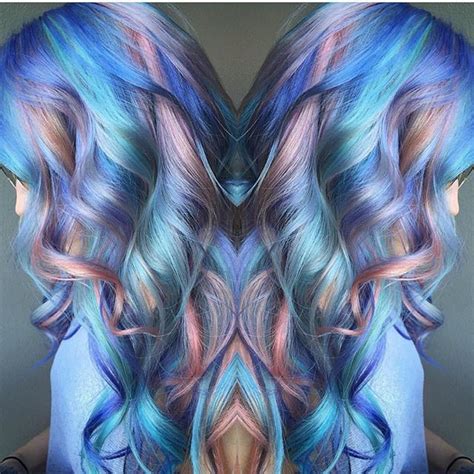 Mermaid Hair With Ribbons Of Blue Hair Colors And Pink