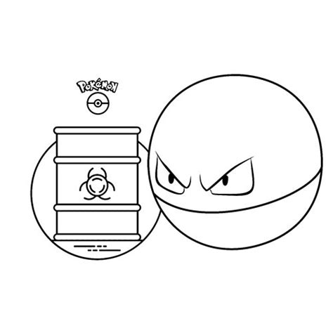 Strong Voltorb Pokemon Coloring Page 🐹 Free Online Coloring Pages 🍄