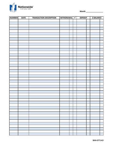 Bank Register Printable Free For Checkbook Size Jobswolf
