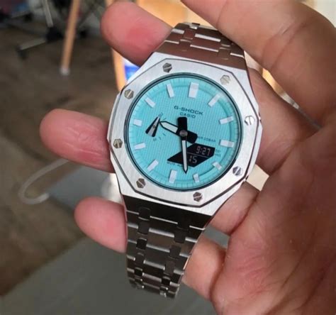 Custom Made Casioak Casio G Shock Ga 2100 Tiffany Blue Watch Etsy