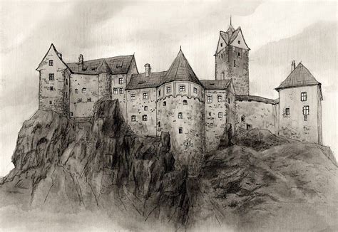 Loket Castle Castle Drawing Castle Art Castle Sketch