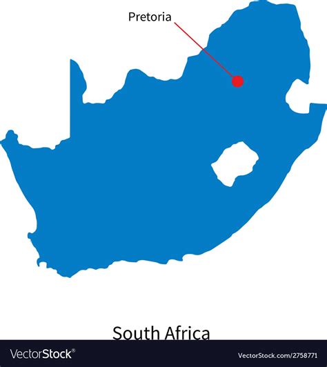 Detailed Map Of South Africa And Capital City Vector Image