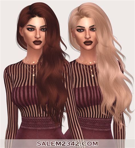 Sims 4 Hairs Salem2342 Anto`s Glare Hair Retextured