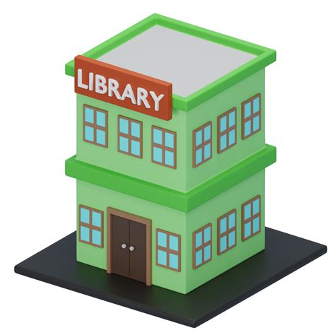 3d Library Building Isometric 28153092 Png
