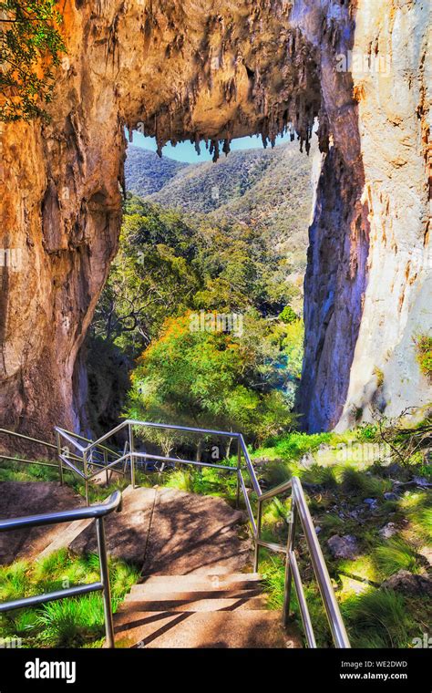 Coming Through Charlotta Arch In Jenolan Caves Of Blue Mountains