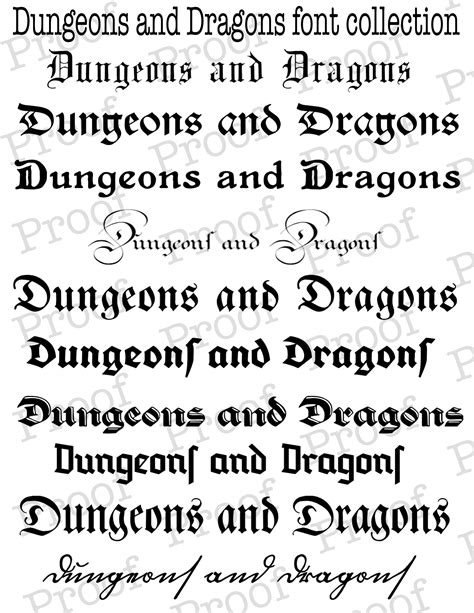 Dungeons And Dragons Font Collection Great For Use With Etsy