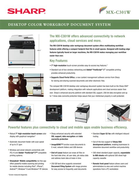 Designed with advanced features found on larger machines. Driver Sharp Mx-C301W / Copiers Mfps | dwynt-transformacion