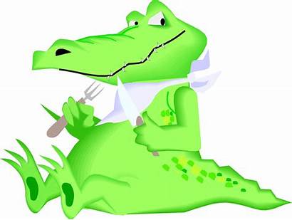Alligator Crocodile Clipart Cartoon Gator Hungry Animated
