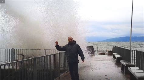 Storm At The Sea Of Galilee Capernaum Israel Big Waves Youtube